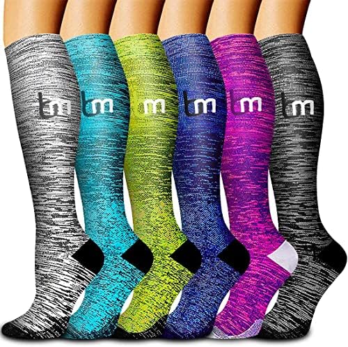 BIQU Compression Socks for Women and Men Circulation-Best Support for Running, Athletic, Nursing, Travel