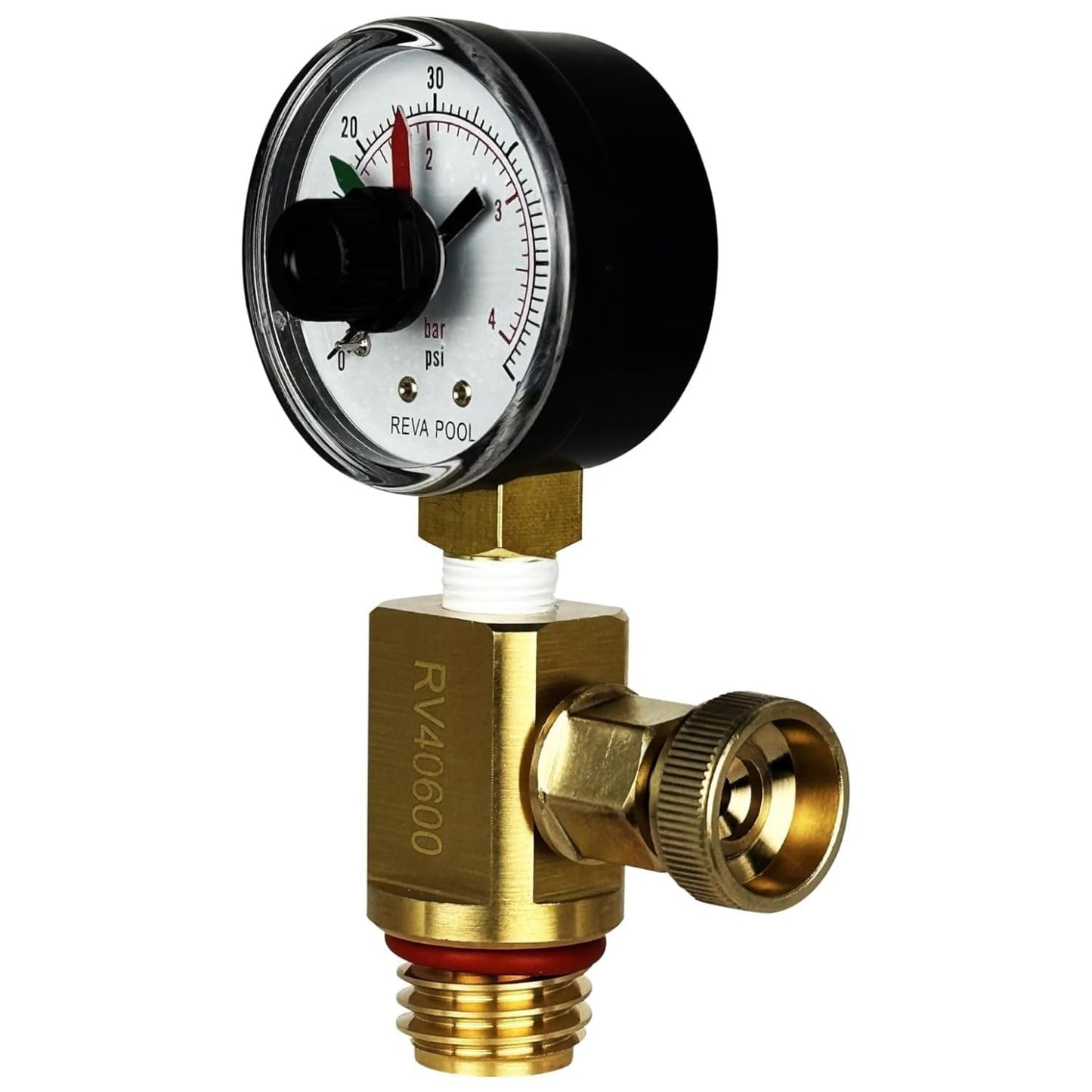RV40600 (98209800) Brass Air Relief Valve | Compatible with Pool Filter Systems - FNS, Clean and Clear, Quad DE, 4000 Series Filters I Essential Pool Maintenance Accessory, Yellow/Black