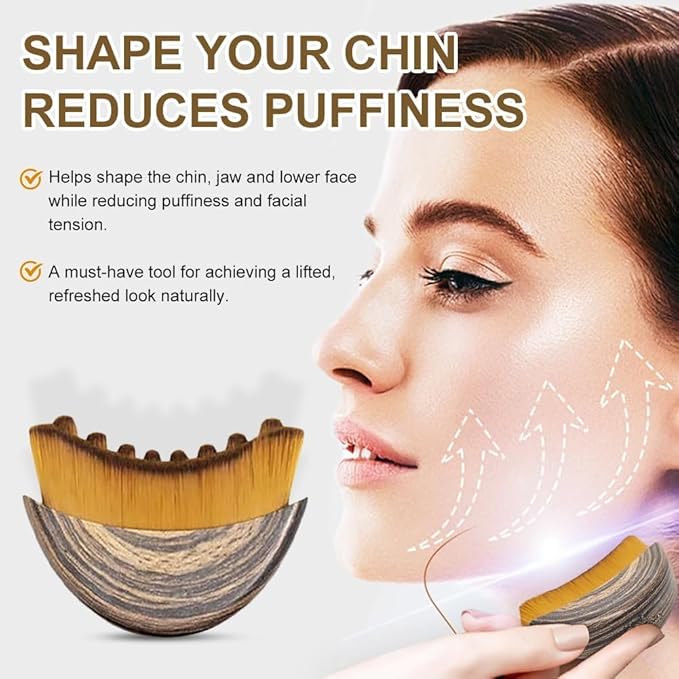 New Lymphatic Contour Face Brush, Dry Brushing Face Brush, Lymphatic Drainage Massager for Face, Chin & Jawline Sculpting,Fits to The Skin to Relieve Fatigue (1PCS)