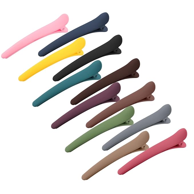 YISSION 12 PCS Hair Clips for Styling Sectioning, 3.1 Inch Matte Alligator No-Crease Duck Billed Hair Barrettes, Hair Styling Accessories for Women Girls