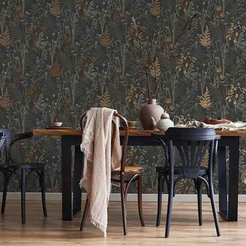 Superfresco Easy Organics Black and Copper Wallpaper