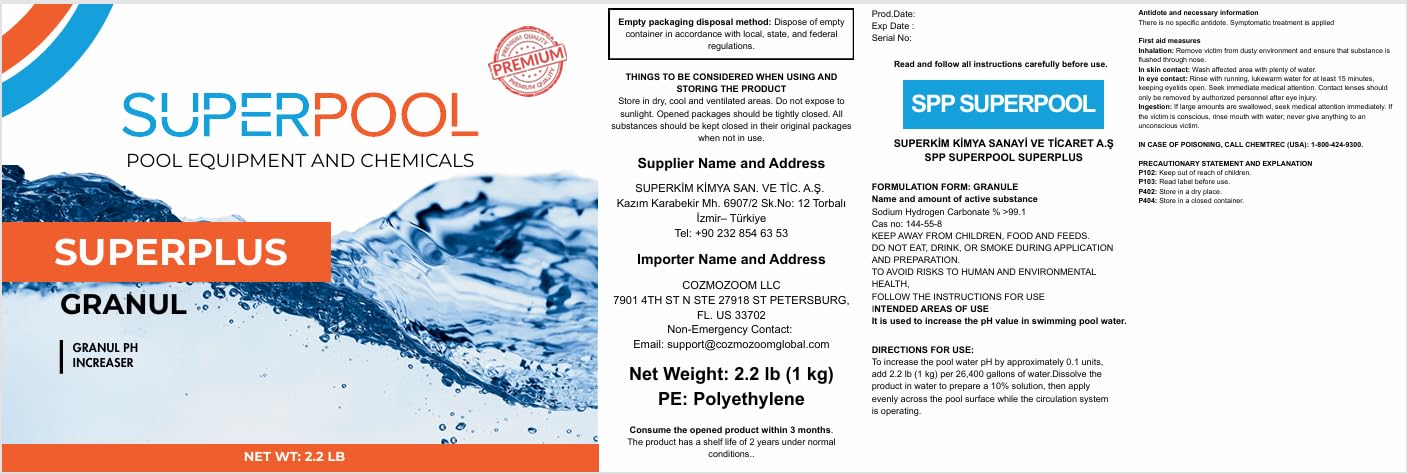 SuperPool pH Up for Swimming Pools, Hot Tubs & Spas – Fast Dissolving Granular pH Increaser, Raises Low pH Levels, Clear Balanced Water, Professional Pool Chemicals