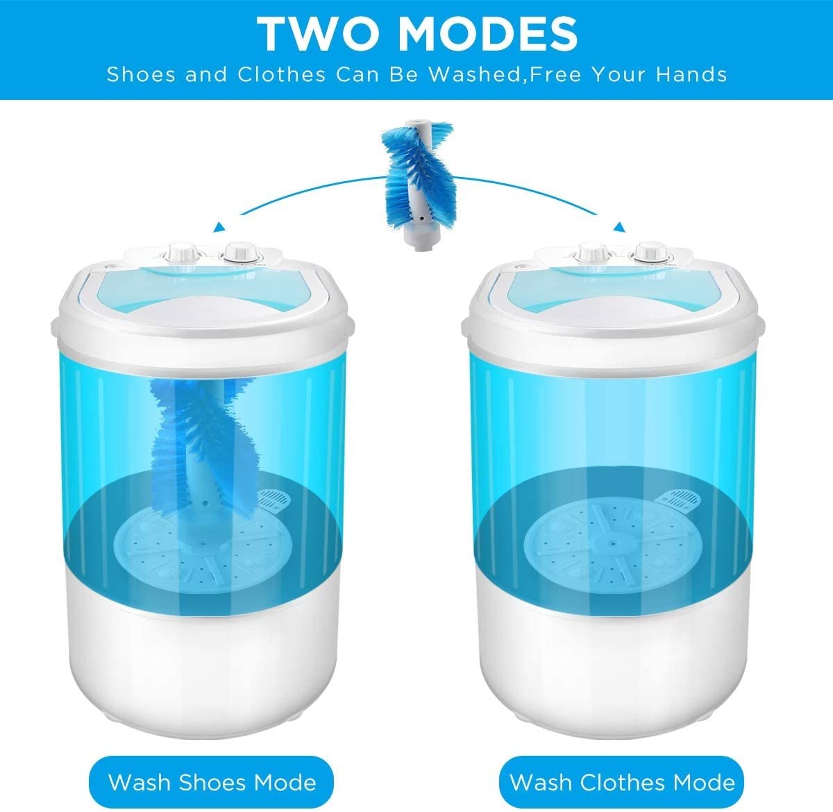 MISMORI Portable Shoes Washing Machine, Mini Portable Washing Machine, Smart Lazy Automatic Shoes Washer, for Apartments Camping Dorms Business Trip College Rooms