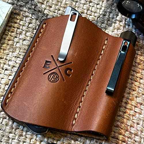Pocket Organizer, Everyday Carry Pocket Pouch fits 3 Tools Including Knives, Multitools, Flashlight. American Leather. EDC Tool Pouch Carrier