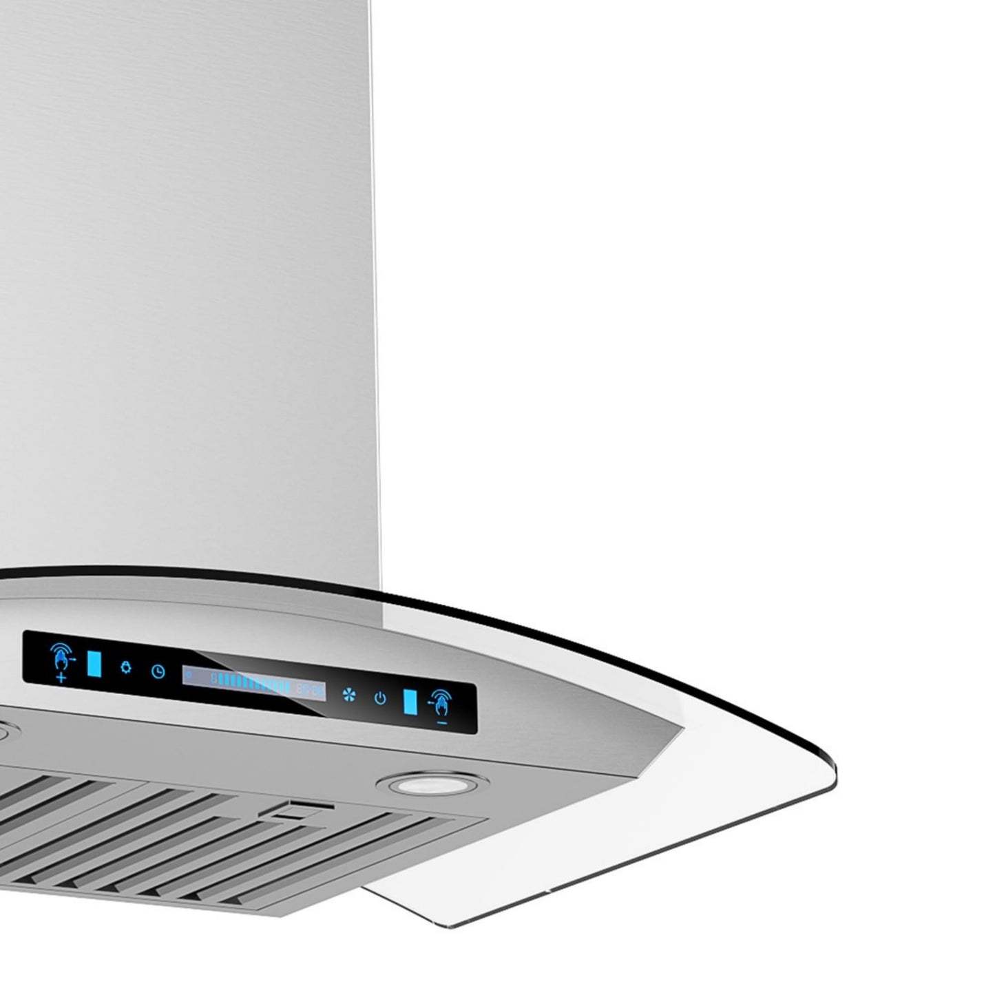 IKTCH 30 inch Wall Mount Range Hood Tempered Glass 900 CFM, Ducted Kitchen Vent Hood Stainless Steel, 4-Speed Gesture, Touch & Remote Control, with 2 Baffle Filters and LED Lights (IKP03-30)