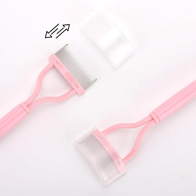 2 Pcs Eyelash Separator Tool Mascara Brushes Eyelash Comb Separator Definer Lash Comb for Combing, Separating Lashes - Light Pink