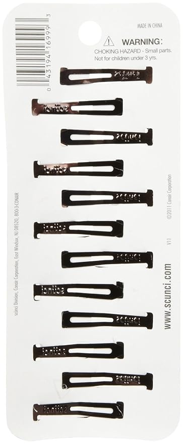 CONAIR CORPORATION CONTOUR BARRETTES BROWN 12PK