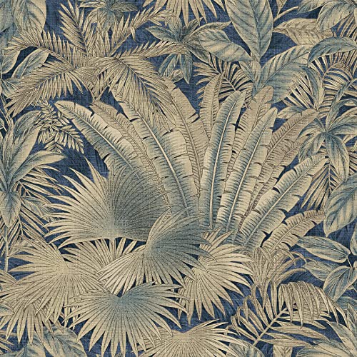 Tommy Bahama - Peel and Stick Wallpaper, Tropical Peel and Stick Wallpaper for Bedroom, Powder Room, Kitchen, Vinyl, 30.75 Sq Ft Coverage (Bahamian Breeze Collection, Denim)
