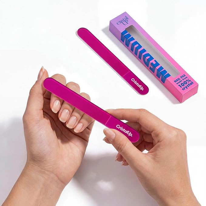 Crystal Nail File 5.3in, Glass File Durable, Perfect for Home, Office and On The Go, Elegant Design for Professional Manicure and Pedicure Results