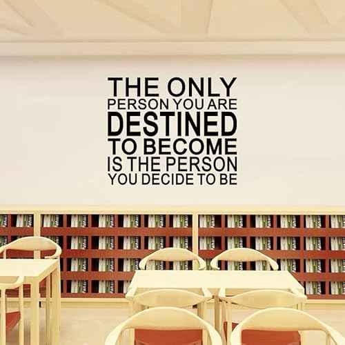 Motivational Quotes Wall Stickers for Office: Classroom Inspirational Positive Vinyl Art Wall Decals for School Gym Bedroom - The Only Person You are Destined 18" X 15"