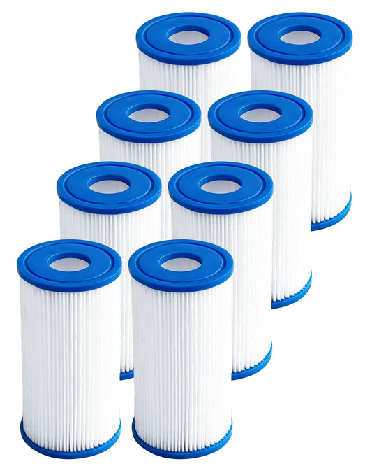 DAYEAR Ice Bath Water Filter 5" x 2.5" (8 Pack) Cold Plunge Filter 20 Micron Pleated Sediment filtrage Replacement for Ice Bath Tub Hot Tub Water Cleaner