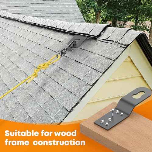 Roof Safety Anchor Hitch Clip,Roof Anchors For Fall Protection Connects To Wood Surfaces,Permanent Roof Anchor Use With Roofing Harness, Safety Ropes And Other Roof Safety Equipment (Black-5 Pcs)