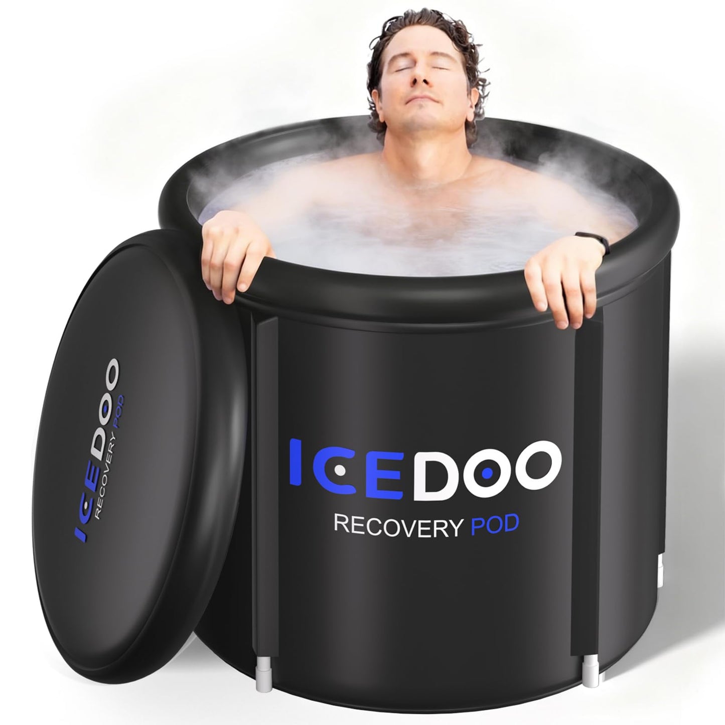 Upgrade XL Ice Bath Tub for Athletes, 119 Gallons Hot & Cold Plunge Tub with Cover for Recovery, Cold Water Therapy, Multiple Layered Portable Whirlpool Bathtubs for for Home, Gym & Outdoor