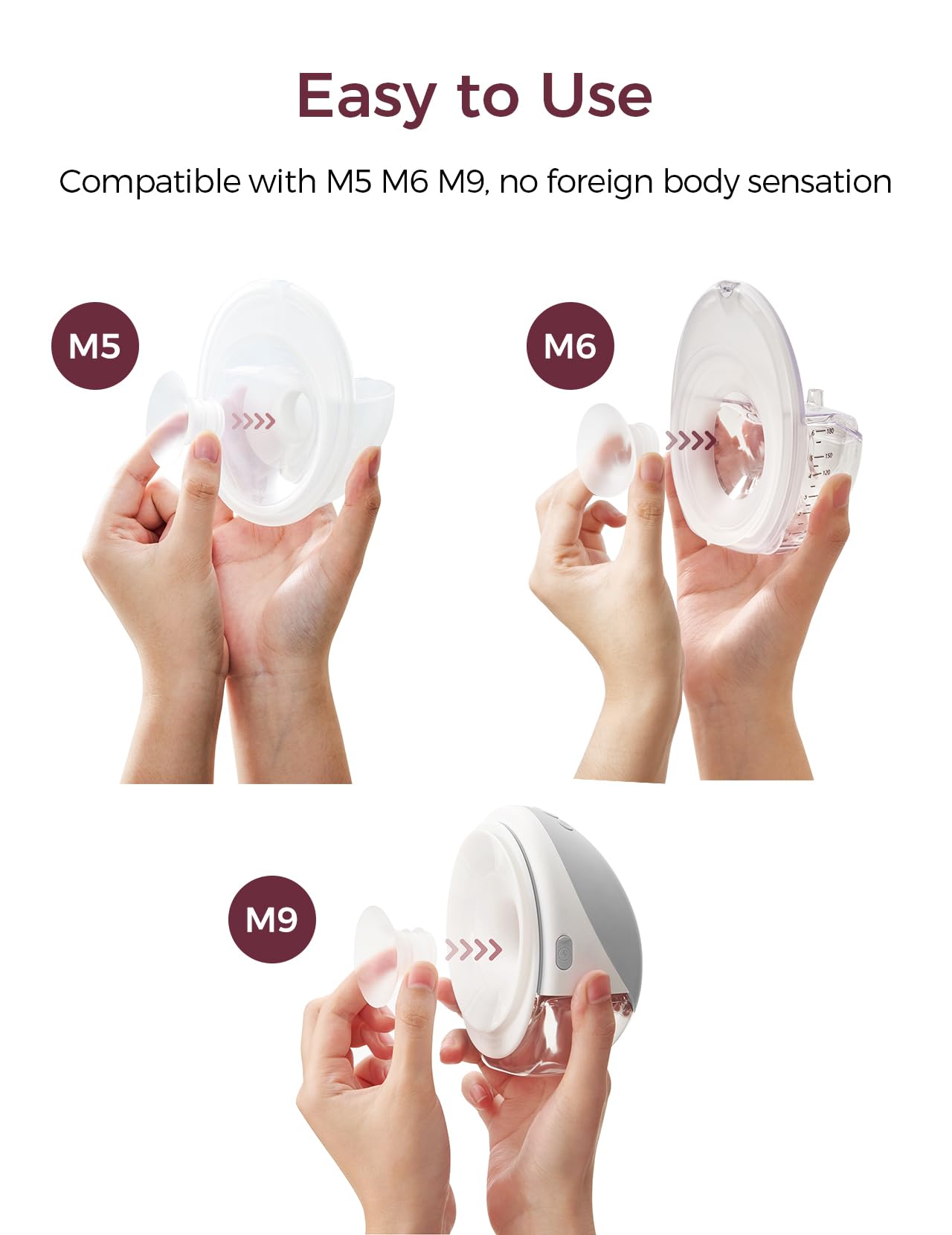 Momcozy M5| M6| M9 Original Replacement Accessories, Food-Grade Silicone & BPA Free, Original Breastfeeding Parts, Inserts 17mm, 4 Pack