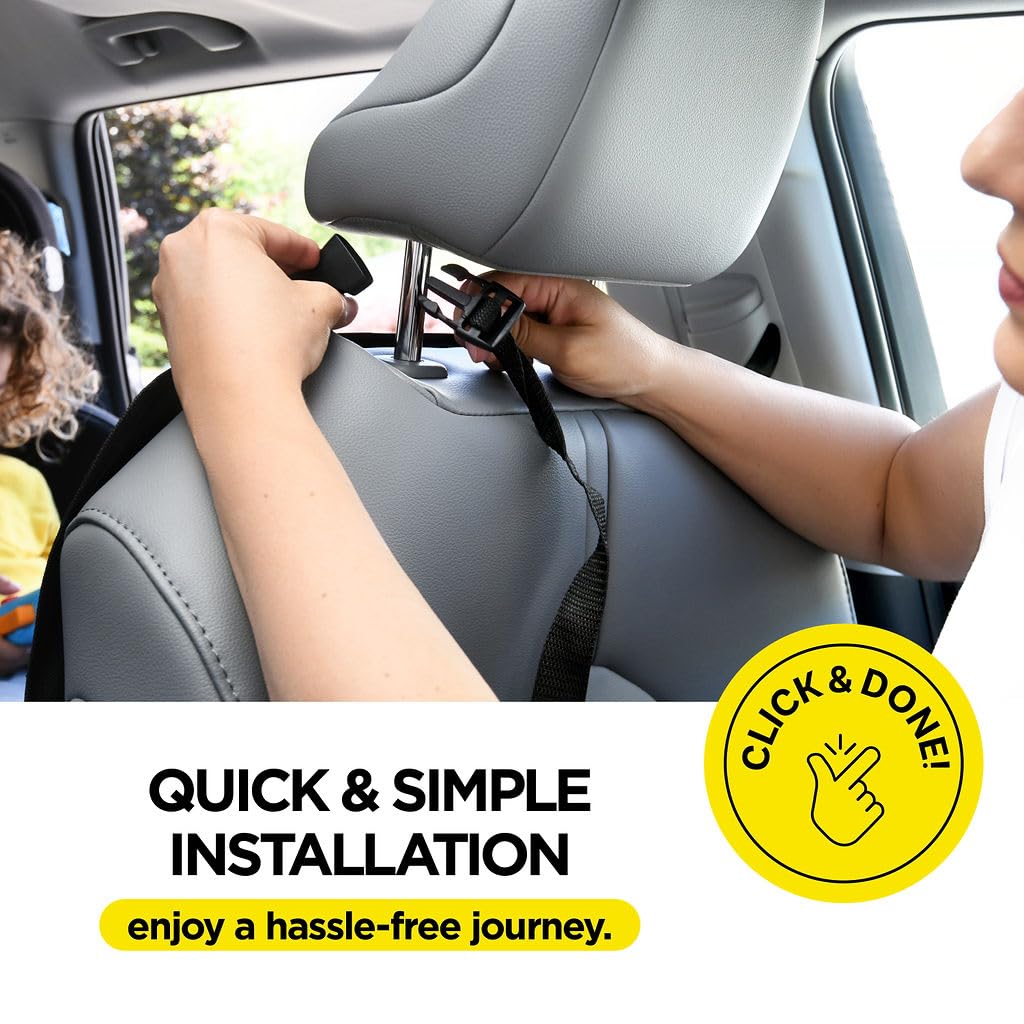lebogner Back Seat Cover for Kids + 3 Pocket Storage Organizer, 2 Pack Kick Mats Backseat Protector, Car Accessories Waterproof Kick Guard for Vehicles to Protect from Dirt, Mud & Scratches, Beige