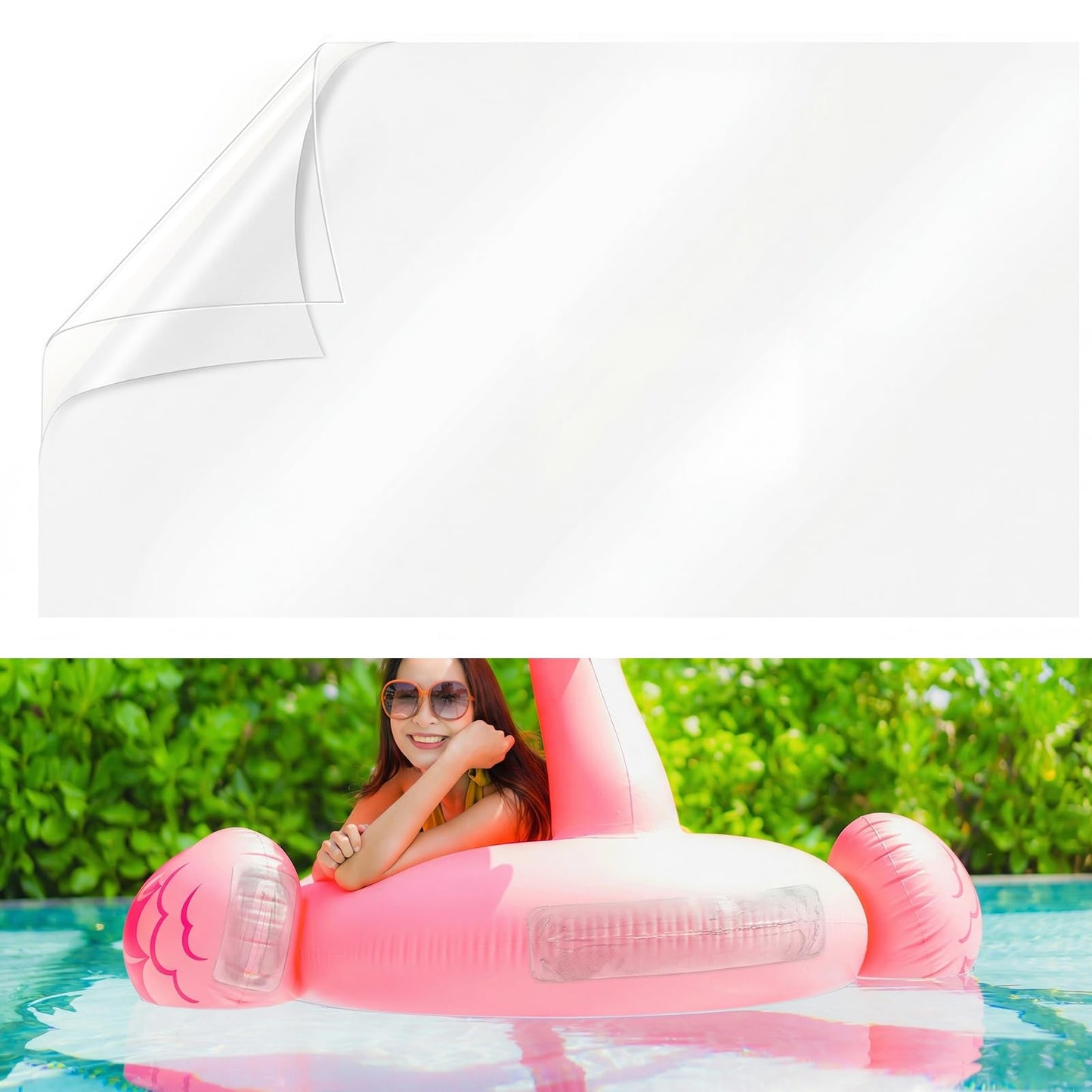 Extra Large Pool Liner Repair Patch, 2.79 x 4.1 Ft Self-Adhesive TPU Waterproof Patch Repair Kit for Above Ground Pools, Inflatable Pools, Pool Floats, Bounce Houses
