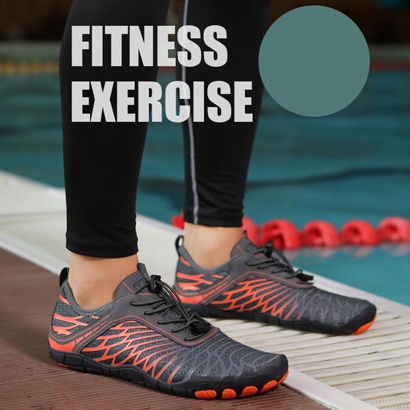 ELETON Barefoot Shoes Women Men Footwear, Wide Toe Box Hiking Zero Drop Non-Slip Quick-Dry River Boat Pool Beach Water Shoes, Lightweight Swimming Running Walking Sneakers Unisex Orange