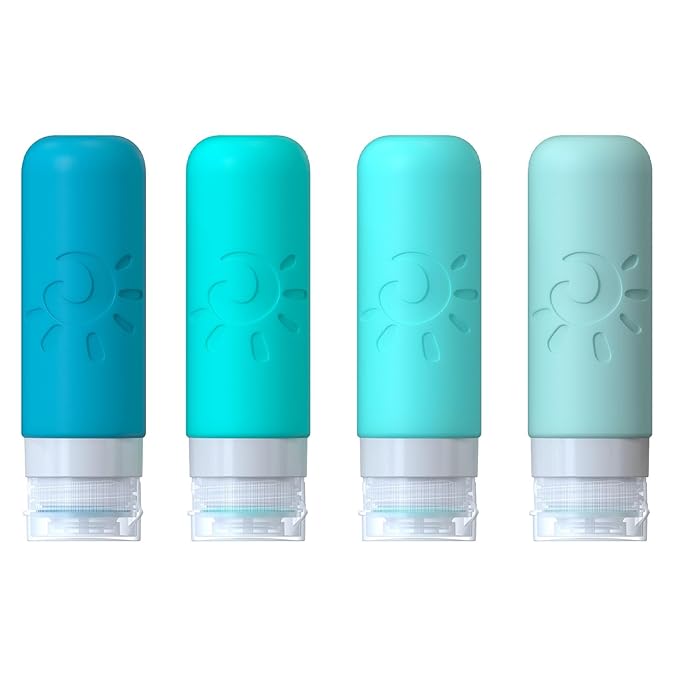 Zafit Travel Bottles for Toiletries, TSA Approved Travel Containers 3oz Leak Proof Travel Tubs Refillable Liquid Travel Accessories for Shampoo Conditioner Lotion Body Wash(Multicolored H)