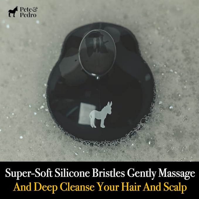 Pete & Pedro Scalp Massager Shampoo Hair Brush - Silicone Soft Bristles Hairbrush for Hair Care & Lather | Dry Scalp Head Scrubber and Dandruff Exfoliator | As Seen on Shark Tank