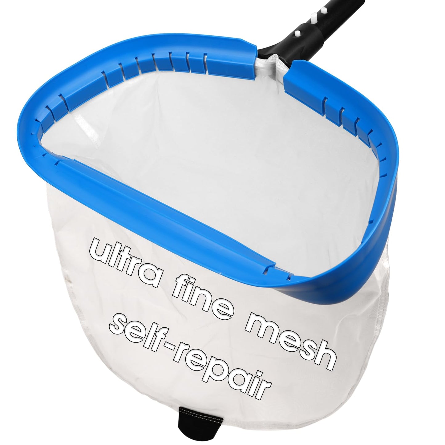 TidyMister 14'' Ultra Fine Mesh Pool Skimmer Net Rake for Sand Silt Pollen Debris - Super Extra Fine Nylon Cleaning Pool Net for Above Ground & In-ground Swimming Pools