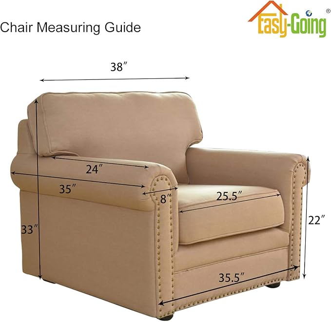 Easy-Going Stretch Chair Sofa Slipcover 1-Piece Couch Sofa Cover Furniture Protector Soft with Elastic Bottom for Kids, Pet. Spandex Jacquard Fabric Small Checks (Chair, Gray)