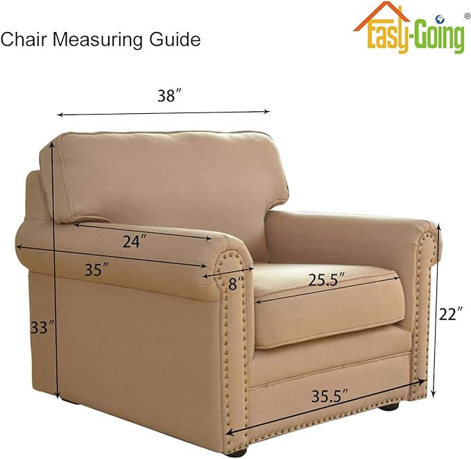 Easy-Going Stretch Chair Sofa Slipcover 1-Piece Couch Sofa Cover Furniture Protector Soft with Elastic Bottom for Kids, Pet. Spandex Jacquard Fabric Small Checks (Chair, Dark Gray)