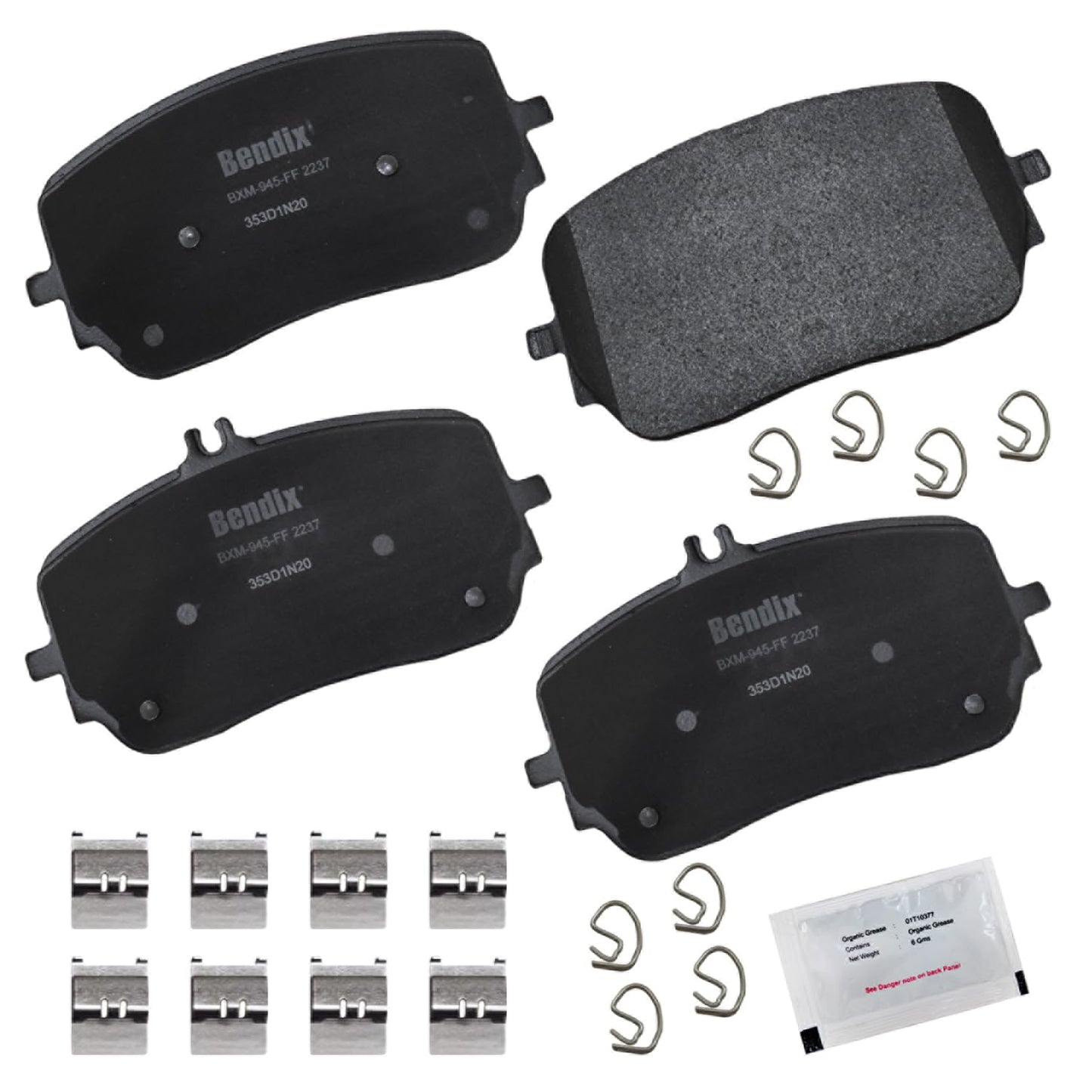 Bendix Priority1 CFM2237 Semi-Metallic Front Brake Pads for Mercedes-Benz GLE53 AMG 2023-2021, GLE450 2023-2020, GLE580 2021-2020, GLS450 2022-2020, GLS580 2024-2020, Maybach GLS600 2021