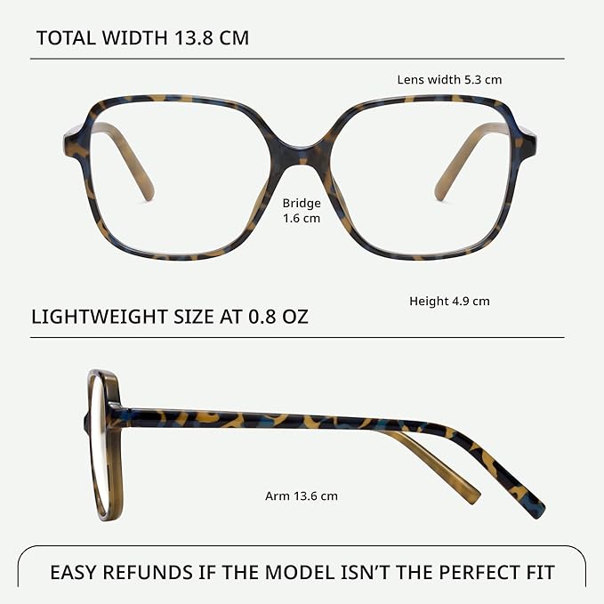 miyya Blue Light Blocking Glasses for Women, Blue Light Glasses for Women Oversized Fashion Glasses