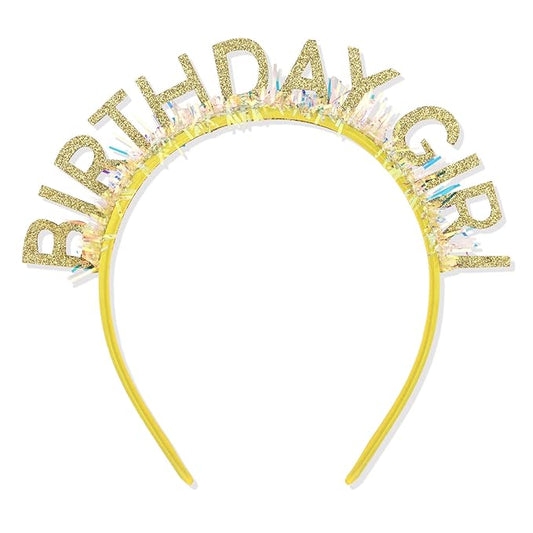 CIEHER Gold Birthday Girl Headband Birthday Crown for Women Girls