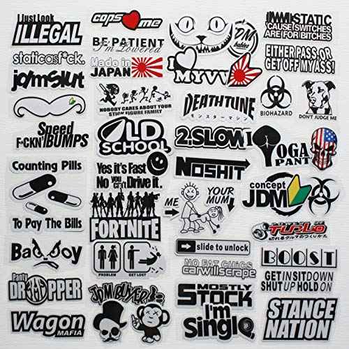 JDM Race Car Decals - Japanese JDM Reflex Hard Hat Stickers - Funny Adult Stickers