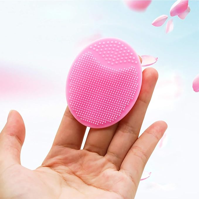 Face Scrubber,Soft Silicone Facial Cleansing Brush Wash Sponge Massage Pore Blackhead Removing Exfoliating Scrub for Sensitive Greasy Dry and All Kinds of Skin (4-Mixed Color)