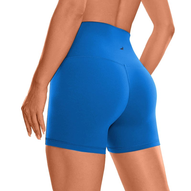 SURF CUZ Women's Board Shorts 5" Seamless Gym Biker High Waist Running Spandex Yoga Tummy Control Leggings