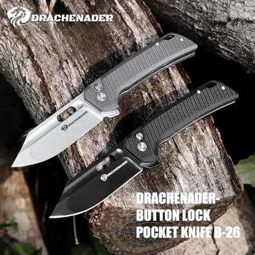Large Pocket Knife for Men B-26, 8.11" Tactical Folding Knife with 14C28N Blade, G10 Handle, Upgraded Reinforced Lock, Includes Pocket Clip and Nylon Sheath for Camping, Survival