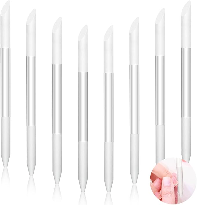 3 Pieces Glass Cuticle Pusher Cuticle Remover Glass Nail File Dual Ended Manicure Pedicure Tools for Nails Care(Transparent)