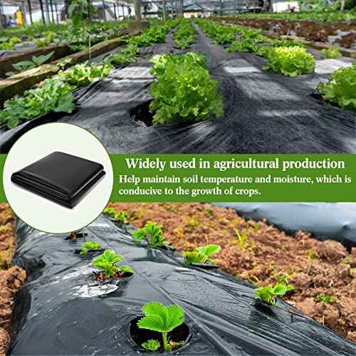Amylove 6 Mil Black Plastic Sheeting 5 x 100 ft Polyethylene Vapor Barrier Plastic Sheeting Waterproof Tarp Roll of Heavy Duty Thick Covering Film for Plant Farm Garden Greenhouse