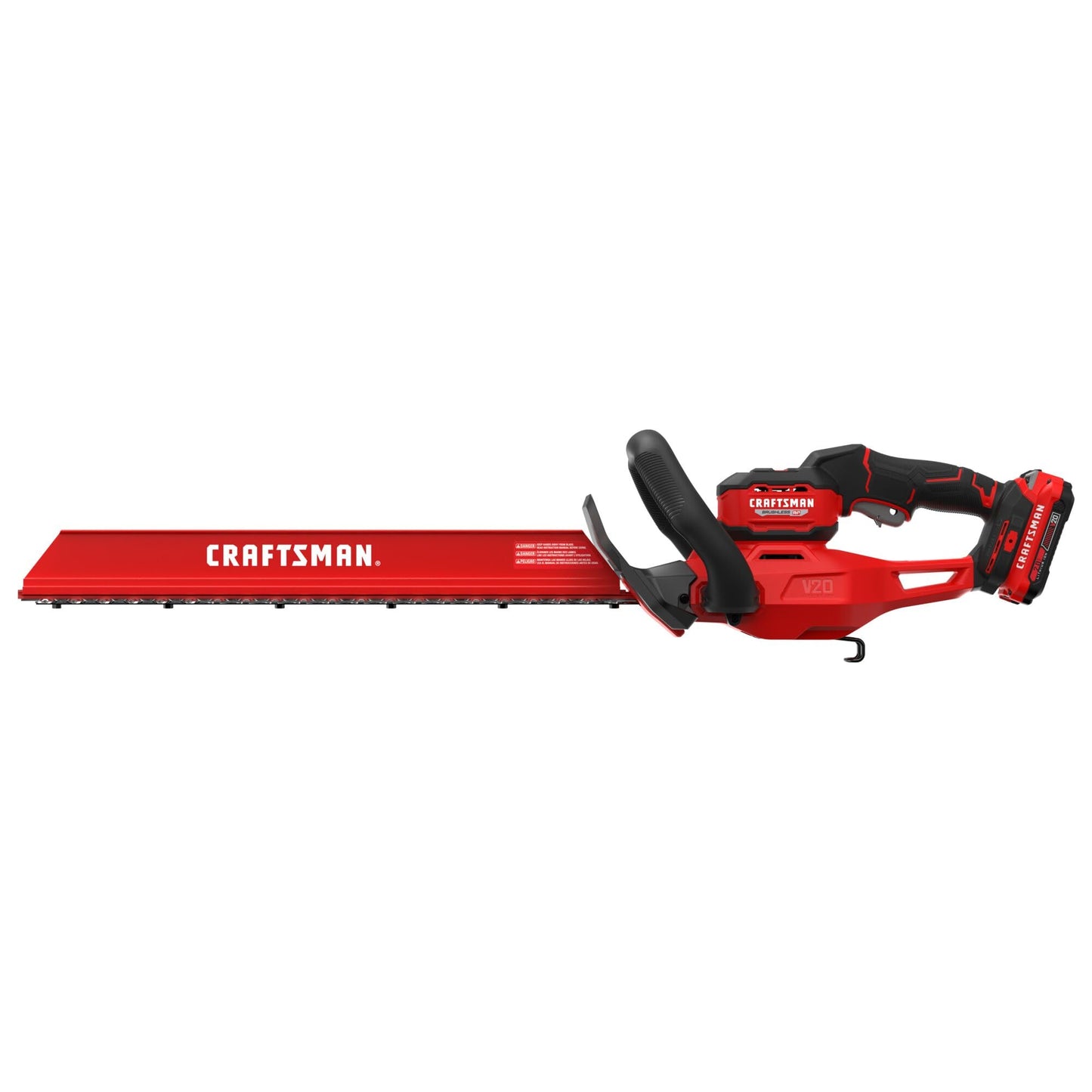 CRAFTSMAN V20 22 in. Hedge Trimmer Cordless with 2Ah Battery and Charger, Lightweight Brushless RP Bush Trimmer with Hedge Sweep Attachment, Longer Runtime, Up to 2X More Power (CMCHT830D1)