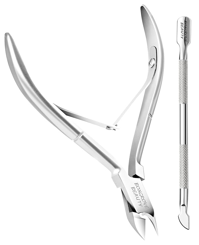 Professional Cuticle Cutter & Pusher Trimmer Manicure Tools with Double Spring – Perfect Nail Care Tool for Manicure & Pedicure Beauty at Home/Spa/Saloon (Silver)