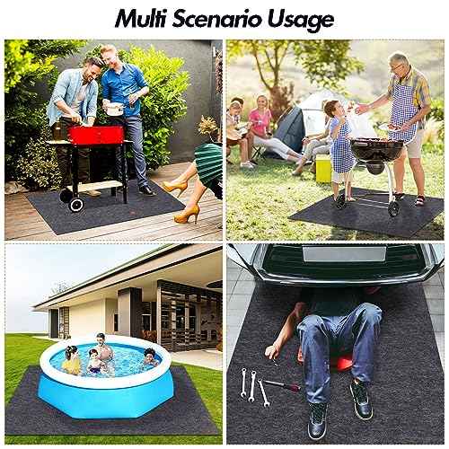 8.2x6ft Outdoor Storage Shed Floor Protector, Non Slip Garage Carport Oil Mat, Flooring Protector Pad for Patio, Furniture, Moto, Car