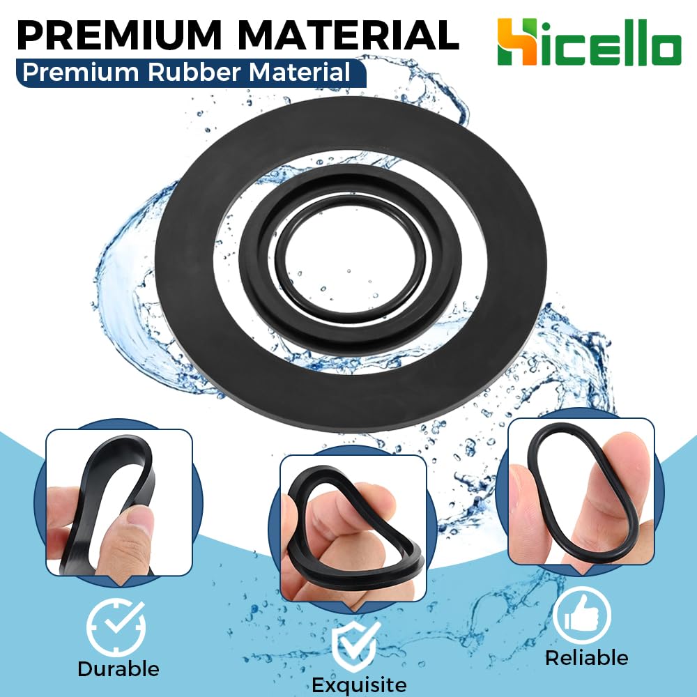 Hicello 25076RP O-Ring Rubber Gasket Washers Kit L-Shape O-Ring for 1.5" Fittings Compatible with Intex Pool Plunger Valves 28633 28635 28621 10747 25006 25010 Replace 10745 10262 10255(8SETs=24PCs)