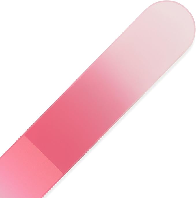 Mont Bleu Rainbow Crystal Nail File in Black Pouch - Czech Tempered Glass - Handmade in Bohemia (Czech Republic)
