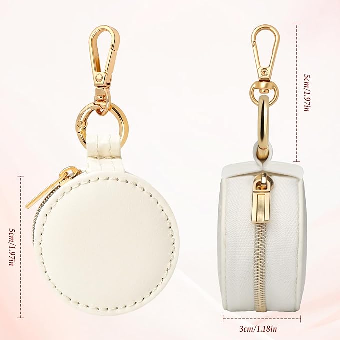 Travel Jewelry Box with Keychain – Mini Ring Holder and Jewelry Organizer Case for Women, Portable Compact Ring Box for Earrings, Necklaces & Travel Storage
