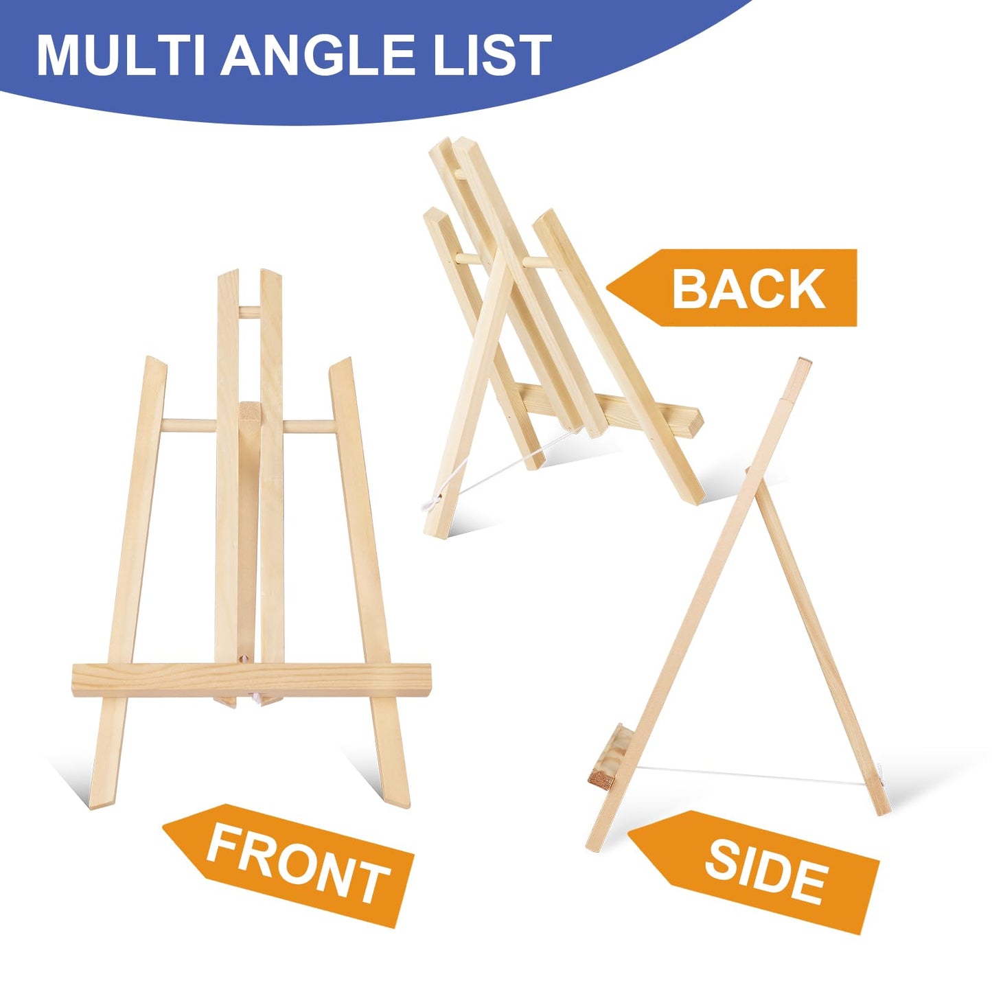 ESRICH 24 Pack 11.8" Wood Easels,Tabletop Easel for Painting,Painting Party, Displaying Canvases, Kids Student Table School Desktop, Portable Canvas Photo Picture Sign Holder