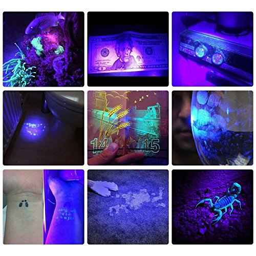 ALONEFIRE SV44 20W 365nm UV Flashlight USB Rechargeable Ultraviolet Black Light Pet Urine Detector for Resin Curing, Fishing, Scorpion, Dry Glue with UV Protective Glasses, Battery Included, Charger