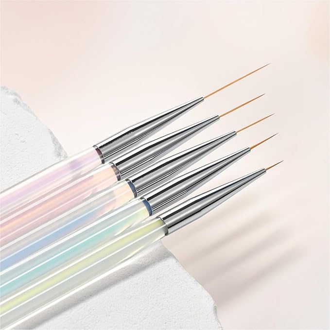 GAOY 5Pcs Nail Art Liner Brushes, Professional Painting Art Pen Set, Nail Design Tools for French Liner, Thin Details and Fine Drawing