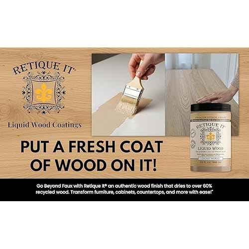 Retique It New and Improved Formula Liquid Wood Coatings - Stainable Primer - Paint It Then Stain it (Dark Wood, Large)