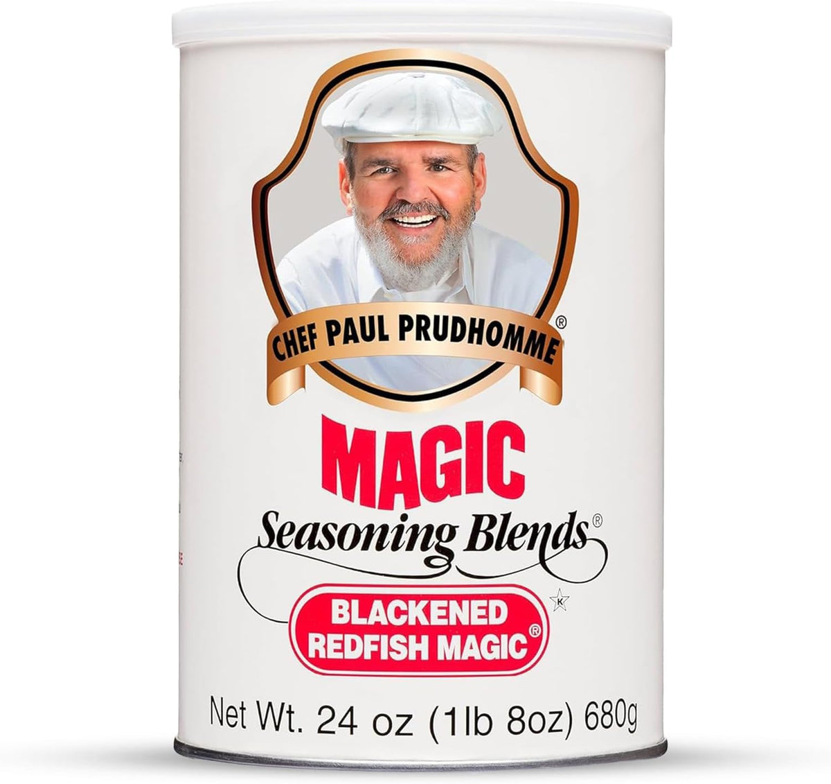 Chef Paul Blackened Redfish Magic Seasoning Blends | Cajun-Style Spices & Seasonings | Gluten-Free, No MSG, Bold Flavor | Perfect for Grilling, Cooking & BBQ | 24 oz/ 680g Canister (Pack of 1)