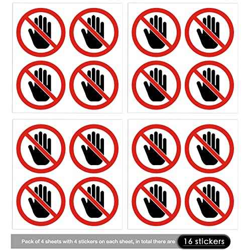 dealzEpic - Do Not Touch Sign Sticker - Self Adhesive Peel and Stick Round Vinyl Decal - 4 cm (1.57 inches) in Diameter