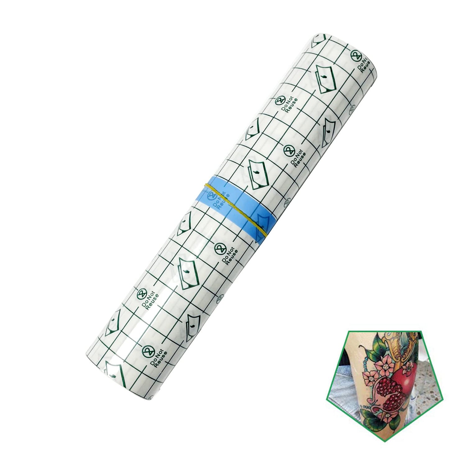 Tattoo Aftercare Bandage Roll 8" x 2 Yard - Waterproof Transparent Film for Tattoos Initial Healing and Skin Repair Adhesive Tattoo Supply Wrap