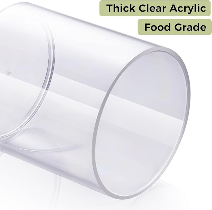 4 Pack Acrylic Qtip Holder Dispenser for Cotton Swabs, Balls, Pads, Floss Picks- Small Clear Acrylic Canister Apothecary Jar Set, Bathroom Essentials Accessories Decor, Vanity Makeup Storage Organizer