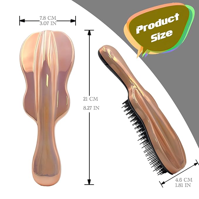 WYNK Hair Brush Detangler for Adults & KidsÃ¯Â¼ÂDetangling Comb Hair Styling Tools & Appliances for Natural/Wavy/Curly/Coily/Wet/Dry/Oil/Thick/Straight/Long Hair (Champagne Gold Electroplate)